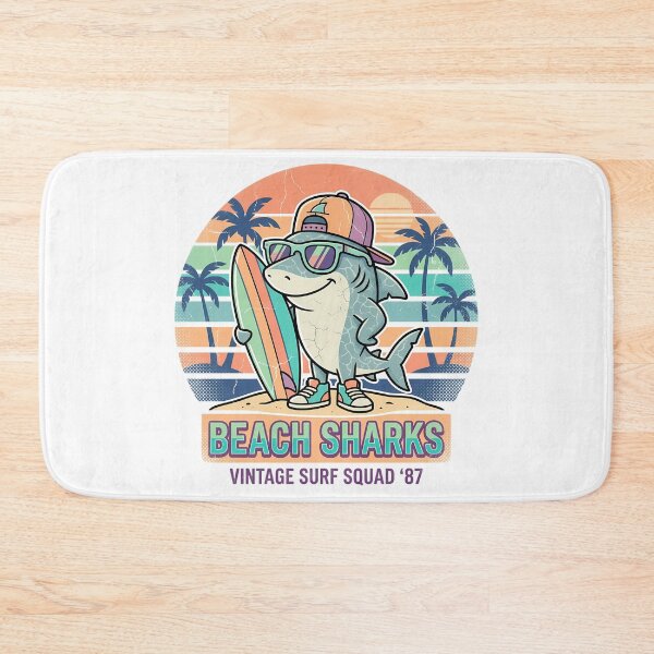 Item preview, Retro surfer shark beach vacation designed and sold by Sabsll.