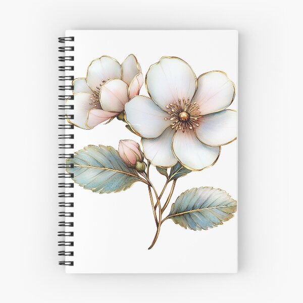 Item preview, Elegant White Anemone Flower Blossom with Gold Edges designed and sold by FernLiz.