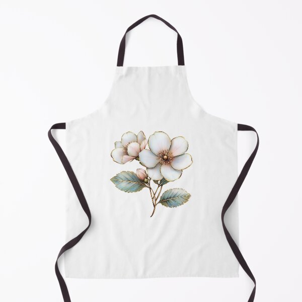 Item preview, Elegant White Anemone Flower Blossom with Gold Edges designed and sold by FernLiz.