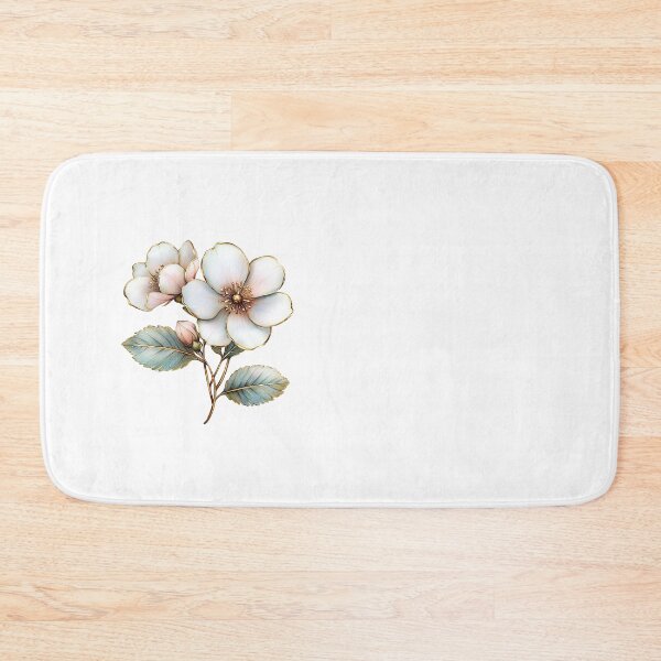 Item preview, Elegant White Anemone Flower Blossom with Gold Edges designed and sold by FernLiz.