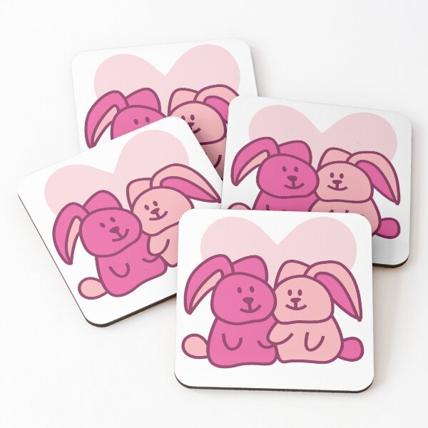 Item preview, Cute Pink Rabbits in Love designed and sold by DailyDoodlesBySumbul.