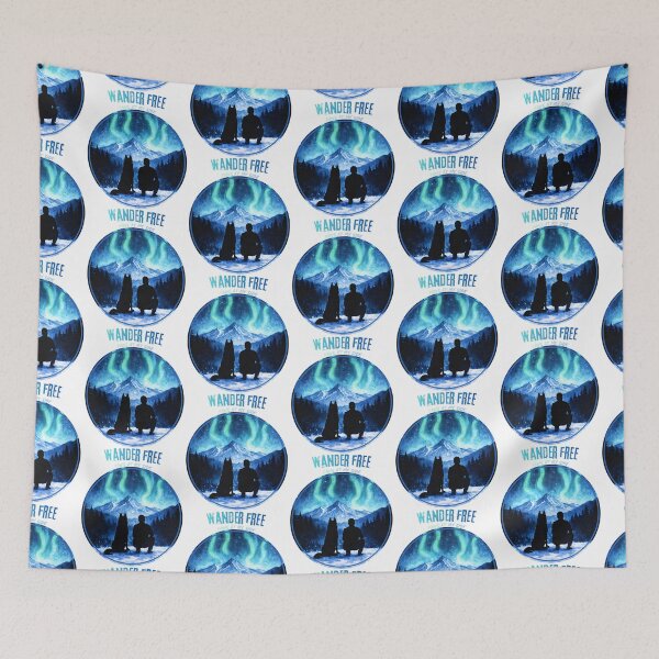 Item preview, Northern Lights Hiking with Husky Dog designed and sold by Fikuall.