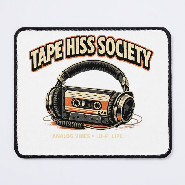 Item preview, Tape Hiss Society – Retro Cassette and Headphones Design designed and sold by httpshahan.