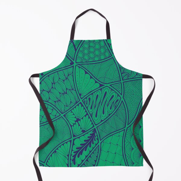 Item preview, Original Zentangle Sea Green Intricate Pen and Ink Abstract Artwork designed and sold by Mimsartprojects.