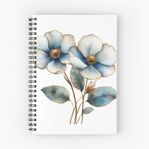 Item preview, Elegant Blue Poppy Flower Blossom with Gold Edges designed and sold by FernLiz.