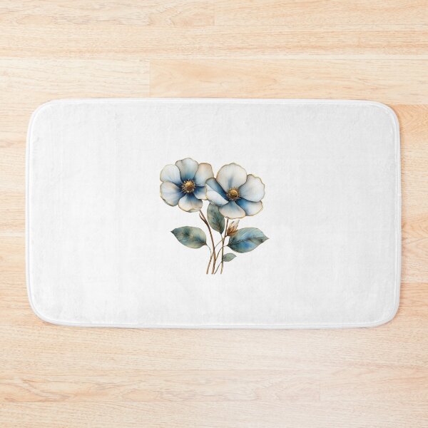 Item preview, Elegant Blue Poppy Flower Blossom with Gold Edges designed and sold by FernLiz.