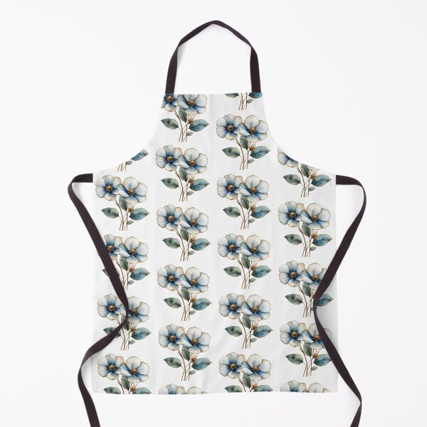 Item preview, Elegant Blue Poppy Flower Blossom with Gold Edges designed and sold by FernLiz.