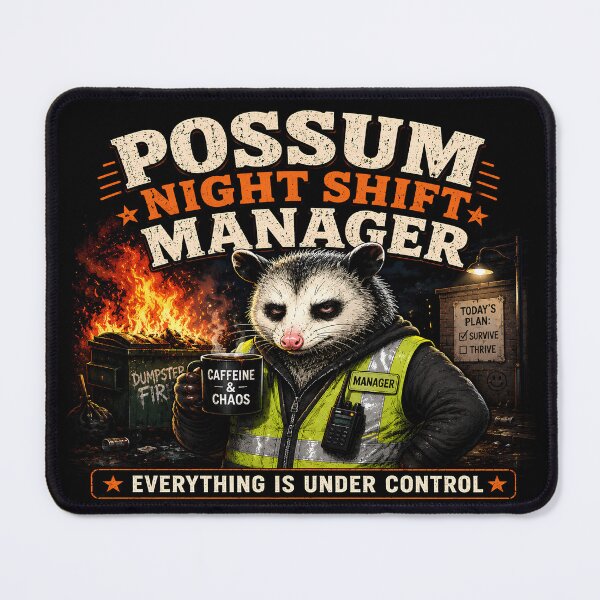 Item preview, Possum Night Shift Manager – Everything Is Under Control Funny Opossum designed and sold by Jankes88.