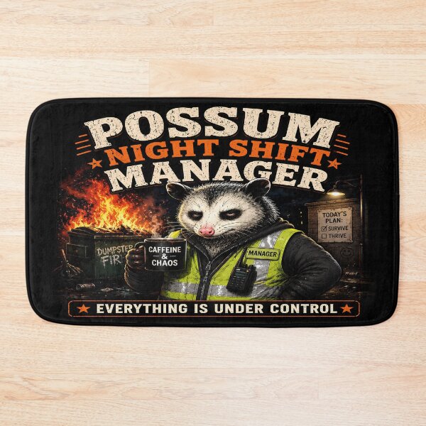 Item preview, Possum Night Shift Manager – Everything Is Under Control Funny Opossum designed and sold by Jankes88.
