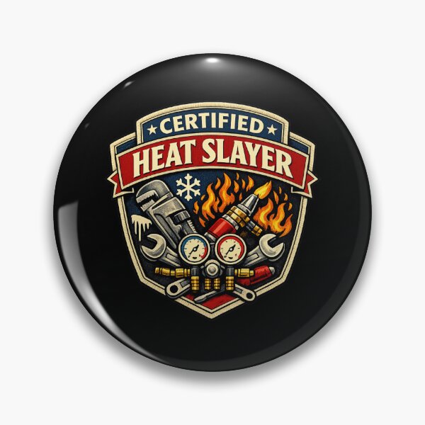 Item preview, Certified Heat Slayer - HVAC Technician Badge Design designed and sold by FrozenHeat97.
