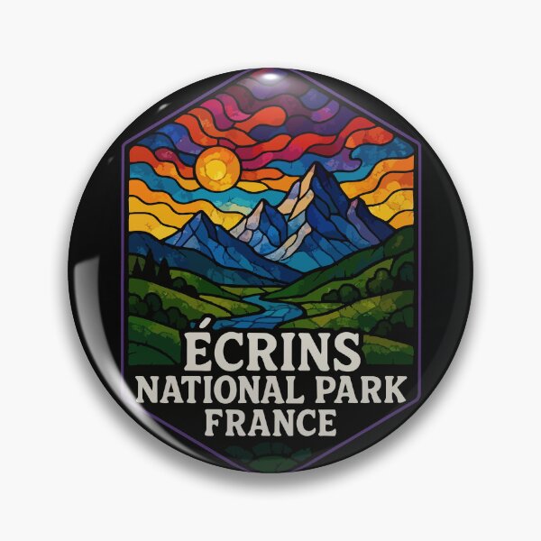Item preview, Ecrins National Park France Stained Glass Art Travel designed and sold by TomFrontierArt.