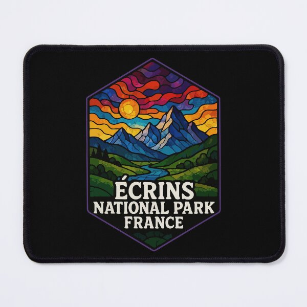 Item preview, Ecrins National Park France Stained Glass Art Travel designed and sold by TomFrontierArt.