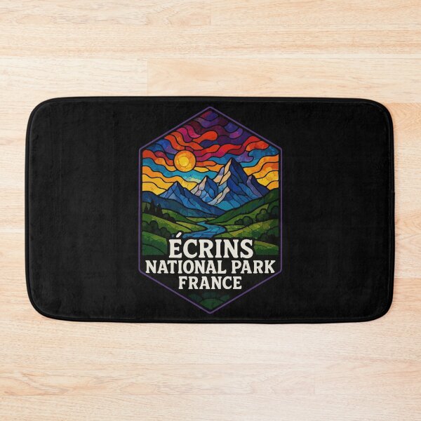Item preview, Ecrins National Park France Stained Glass Art Travel designed and sold by TomFrontierArt.