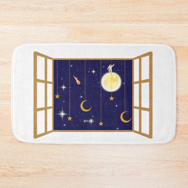 Aperçu de l'œuvre Astronaut on moon with hanging stars and cosmic Window View créée et vendue par Zenith-Prime.