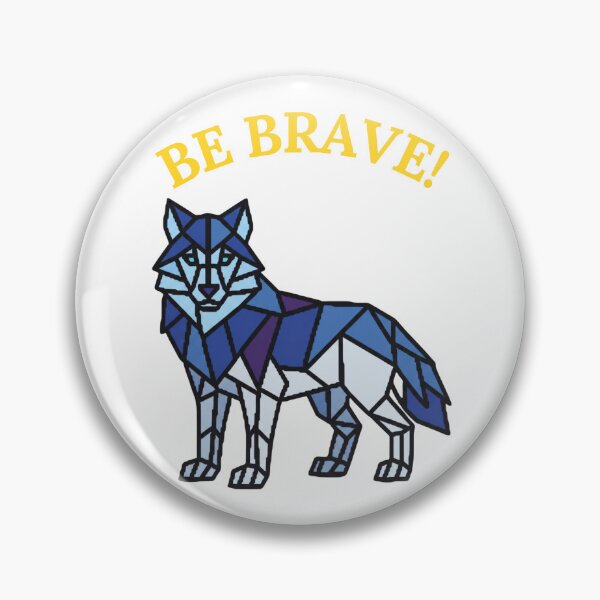 Item preview, Geometric Blue Wolf Be Brave Design designed and sold by Inka Moon Design.