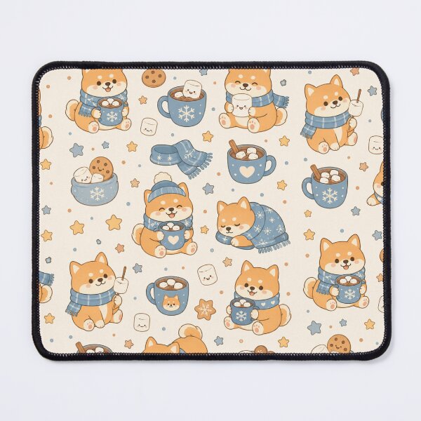 Item preview, Cozy Shiba Winter Cocoa Kawaii Pattern cool designed and sold by Soft Berry Studio.