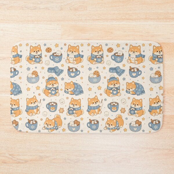 Item preview, Cozy Shiba Winter Cocoa Kawaii Pattern cool designed and sold by Soft Berry Studio.