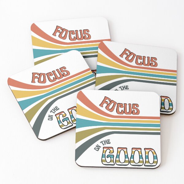 Item preview, Focus on the Good Retro Stripes Positive Vibes designed and sold by LAJdesigns.