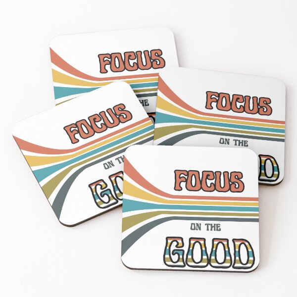 Item preview, Focus on the Good Retro Stripes Positive Vibes designed and sold by LAJdesigns.