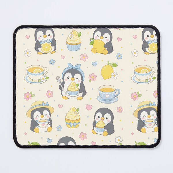 Item preview, Penguin Lemon Tea Kawaii Pattern designed and sold by Soft Berry Studio.