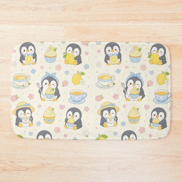 Item preview, Penguin Lemon Tea Kawaii Pattern designed and sold by Soft Berry Studio.
