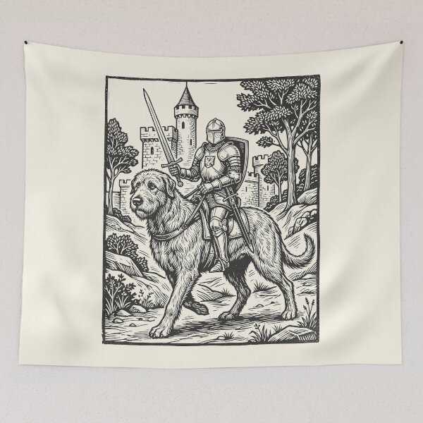 Item preview, Knight Riding Irish Wolfhound Dog Vintage Medieval   designed and sold by Y-Vibes.