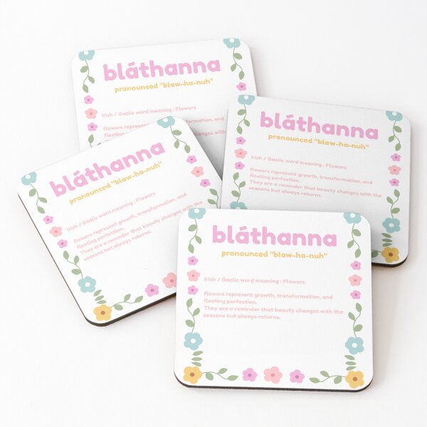 Item preview, Blathanna Irish Gaelic Word Meaning Flowers designed and sold by heartofireland.