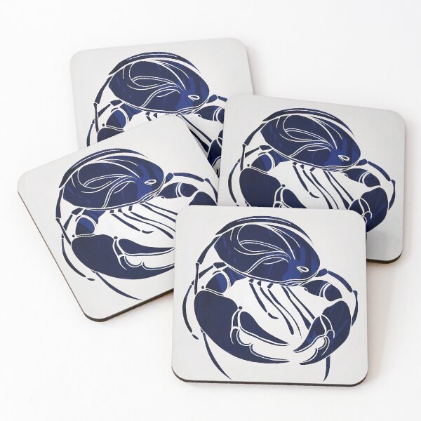 Item preview, Cancer zodiac symbol - Blue Abstract Art designed and sold by shadow-bloom.