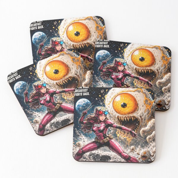 Item preview, SUSHI MASK WOMAN NEO: Defeat the Fried Egg Monster designed and sold by Japan Cyberpunk Universe & Surreal Characters.