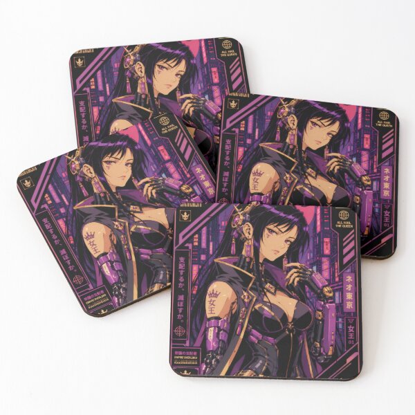 Item preview, Cyberpunk Dark Queen - Retro Anime Empress designed and sold by Apocalyptic Art Studio.