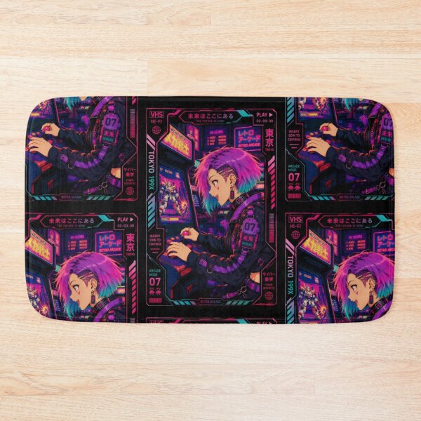 Item preview, Cyberpunk Arcade Girl - Retro Gaming Anime designed and sold by Apocalyptic Art Studio.
