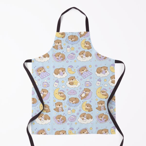 Item preview, Sleepy otter Moon Dreams Kawaii Pattern designed and sold by Soft Berry Studio.