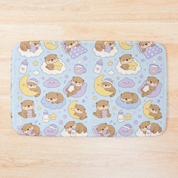 Item preview, Sleepy otter Moon Dreams Kawaii Pattern designed and sold by Soft Berry Studio.