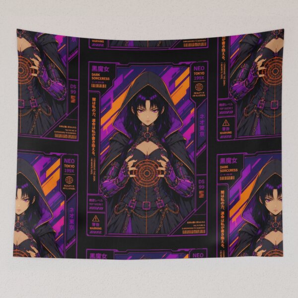 Item preview, Cyberpunk Dark Sorceress - Retro Anime Witch designed and sold by Apocalyptic Art Studio.