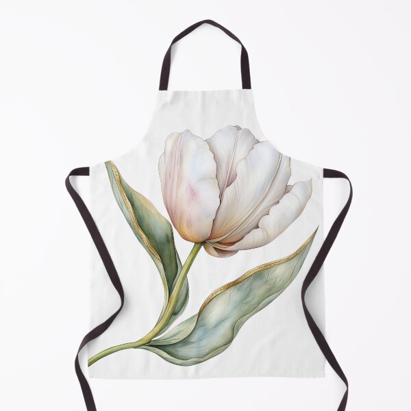 Item preview, Elegant White Tulip Flower Blossom with Gold Edges designed and sold by FernLiz.