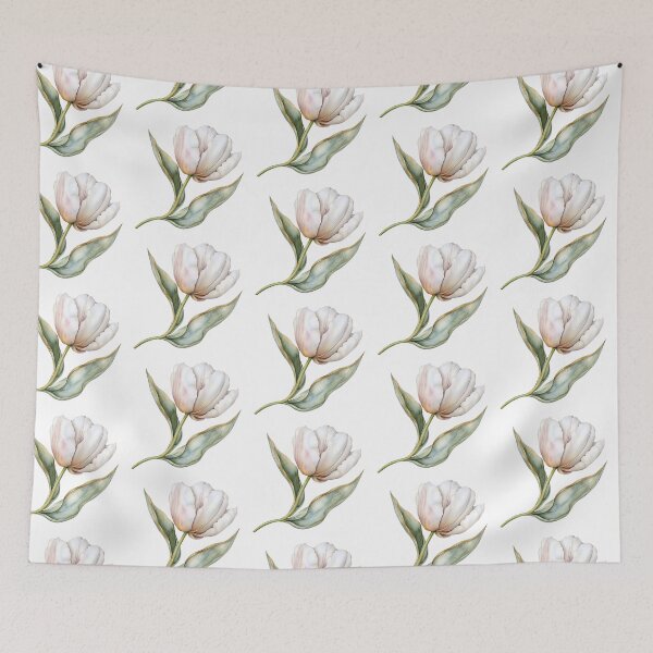 Item preview, Elegant White Tulip Flower Blossom with Gold Edges designed and sold by FernLiz.