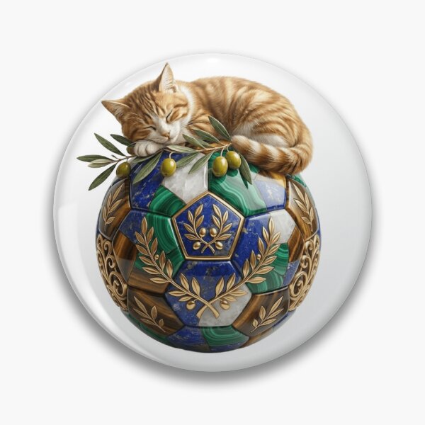 Item preview, Cute Sleeping Cat on Luxury Soccer Ball Olive Tree Branch Aesthetic designed and sold by Fatomfatom.