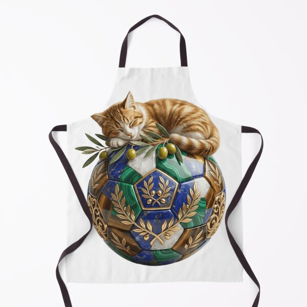 Item preview, Cute Sleeping Cat on Luxury Soccer Ball Olive Tree Branch Aesthetic designed and sold by Fatomfatom.