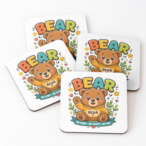 Item preview, Cute Bear Be Kind Be Happy Be You Cartoon Teddy Bear Design designed and sold by Wear Sculpt.
