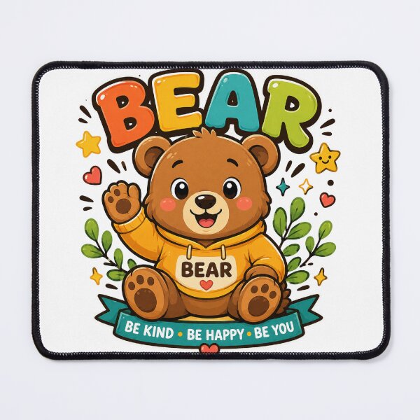 Item preview, Cute Bear Be Kind Be Happy Be You Cartoon Teddy Bear Design designed and sold by Wear Sculpt.