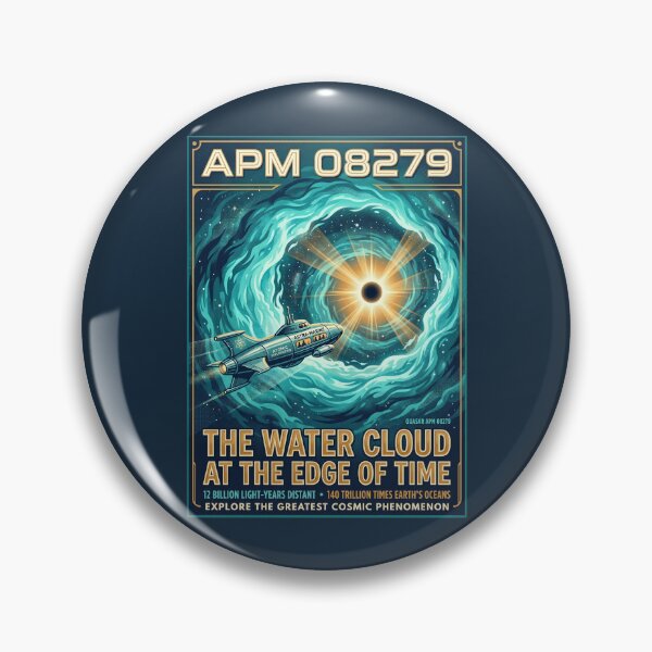 Item preview, Quasar APM 08279 Retro NASA Travel Poster Cosmic Ocean designed and sold by RetroRewind Studio.