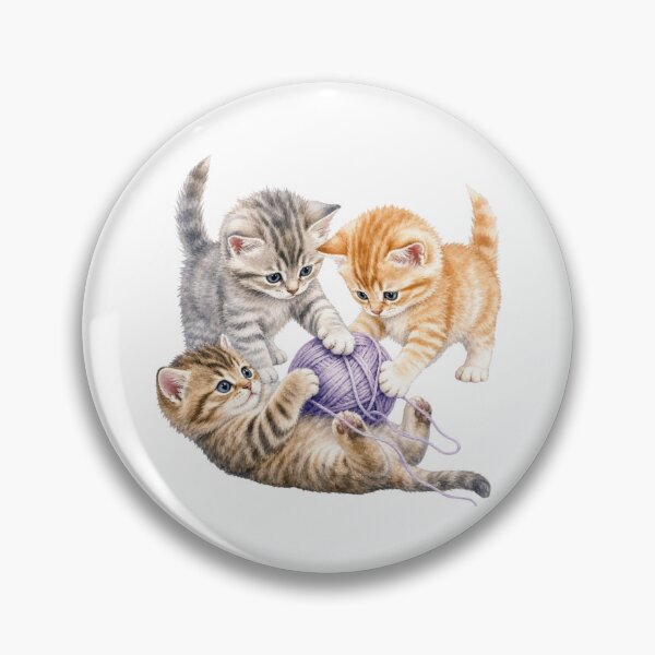 Item preview, Cute Kittens Playing with Yarn Watercolor - Watercolor Nursery Art designed and sold by PAPIRO SIGLO XXI.