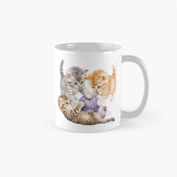 Item preview, Cute Kittens Playing with Yarn Watercolor - Watercolor Nursery Art designed and sold by PAPIRO SIGLO XXI.