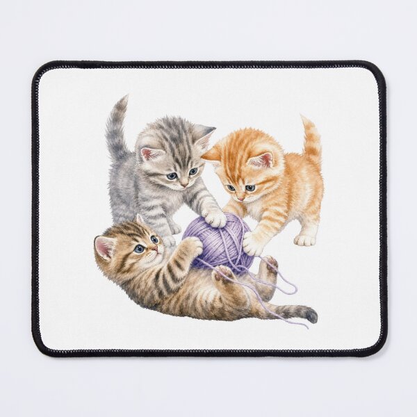 Item preview, Cute Kittens Playing with Yarn Watercolor - Watercolor Nursery Art designed and sold by PAPIRO SIGLO XXI.