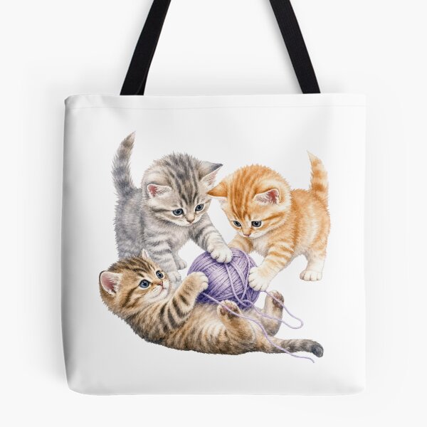 Item preview, Cute Kittens Playing with Yarn Watercolor - Watercolor Nursery Art designed and sold by PAPIRO SIGLO XXI.