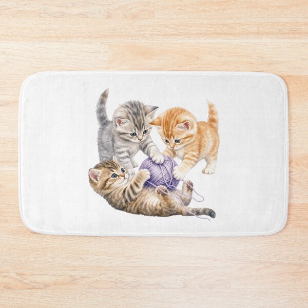 Item preview, Cute Kittens Playing with Yarn Watercolor - Watercolor Nursery Art designed and sold by PAPIRO SIGLO XXI.