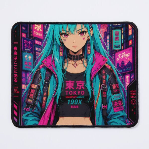 Item preview, Cyberpunk Aesthetic Girl - Retro Tokyo Anime designed and sold by Apocalyptic Art Studio.