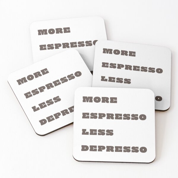 Item preview, Funny Coffee Quote: More Espresso Less Depresso, Gifts for Coffee Enthusiasts designed and sold by SpringTeaDesigns.