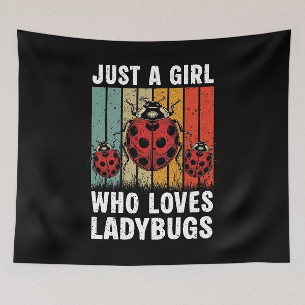 Item preview, Just A Girl Who Loves Ladybugs Cute Insect Retro Sunset Graphic designed and sold by Dmetalx Art Apparel.