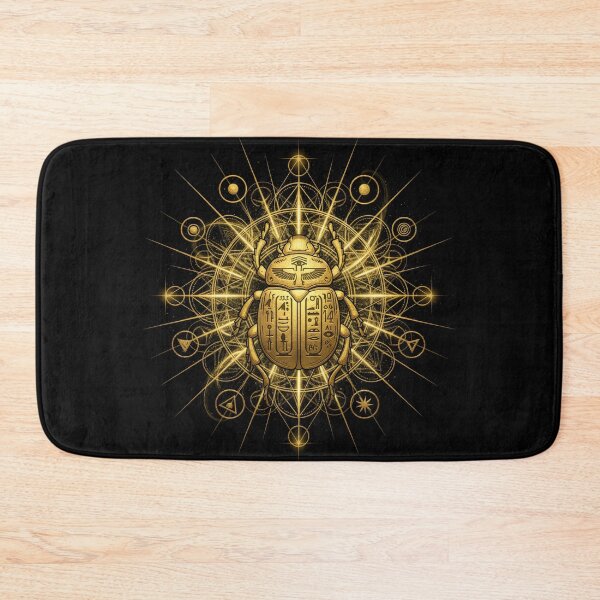 Item preview, Golden scarab beetle surrounded by sacred geometry  designed and sold by Astravane Collective Co..